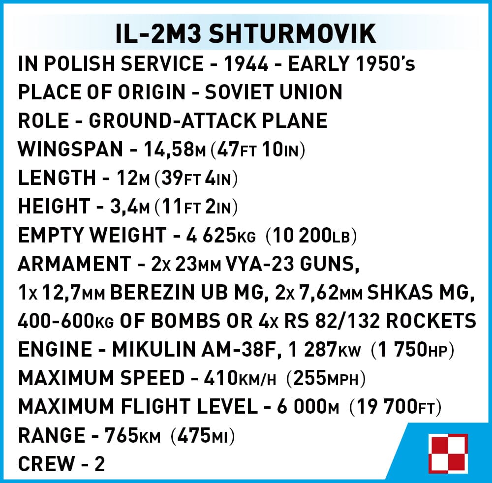 Ilyushin II 02 Sturmovik MWP 623 brick plane model - COBI 5744- 636 bricks