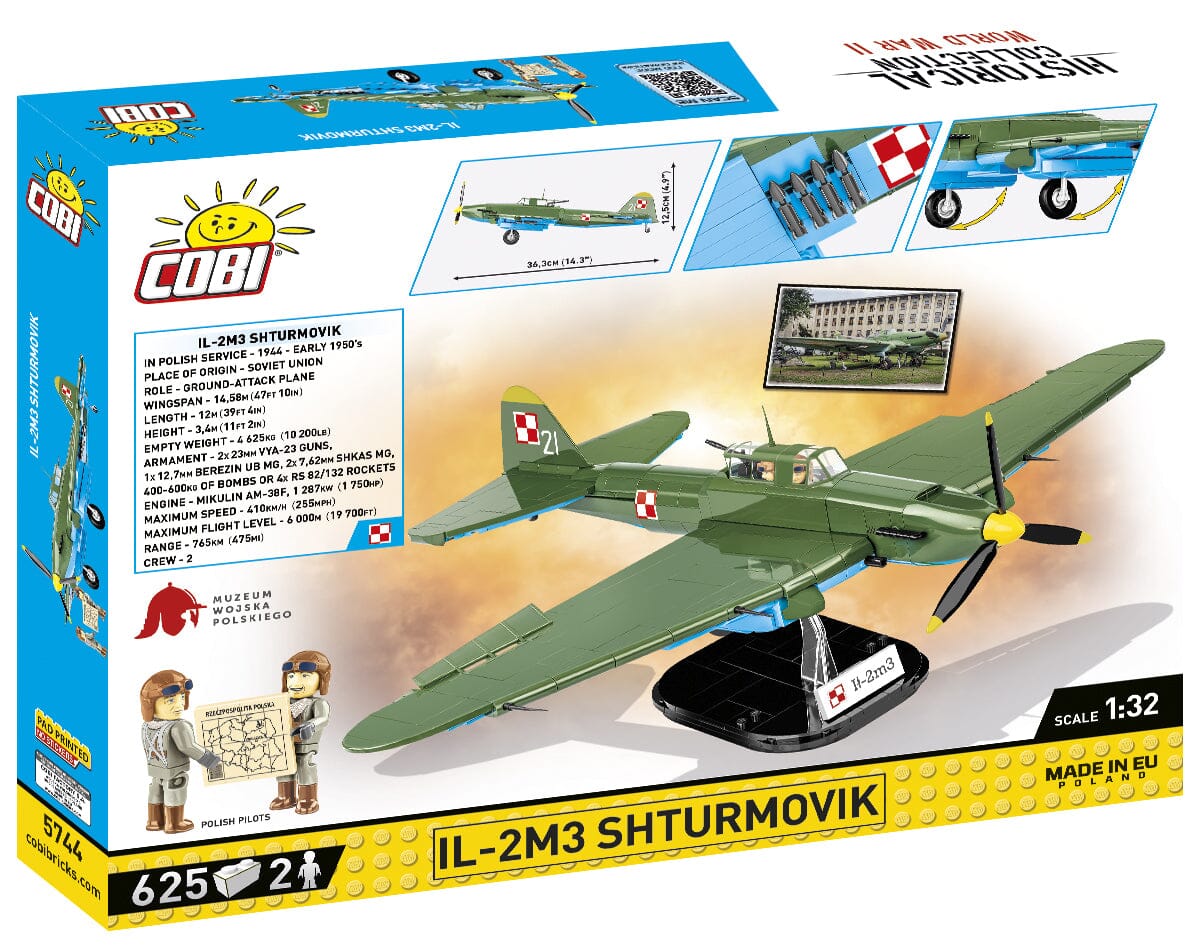Ilyushin II 02 Sturmovik MWP 623 brick plane model - COBI 5744- 636 bricks