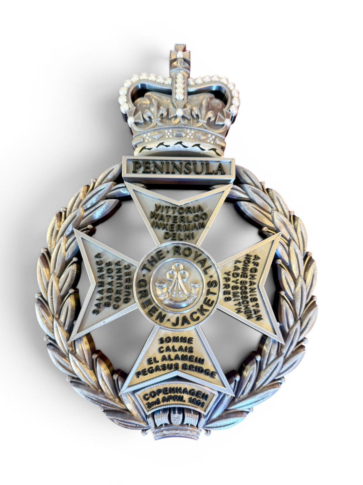 Royal Green Jackets Silver & Black Cap Badge | Officially Licensed