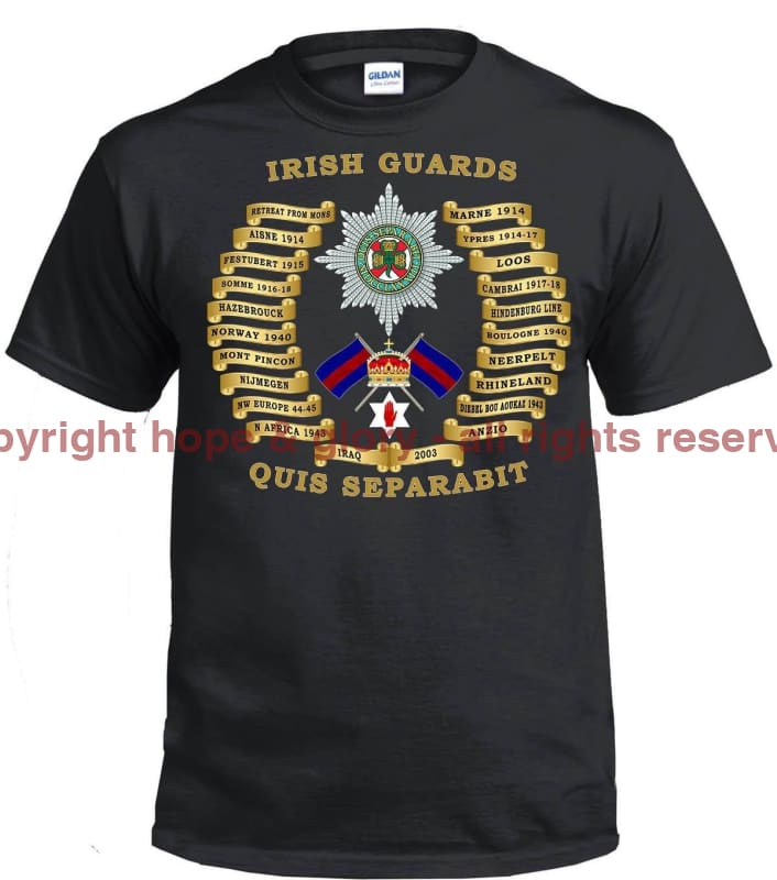 Irish Guards Battle Honours Printed T-Shirt