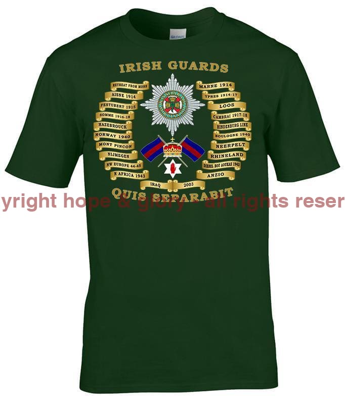 Irish Guards Battle Honours Printed T-Shirt