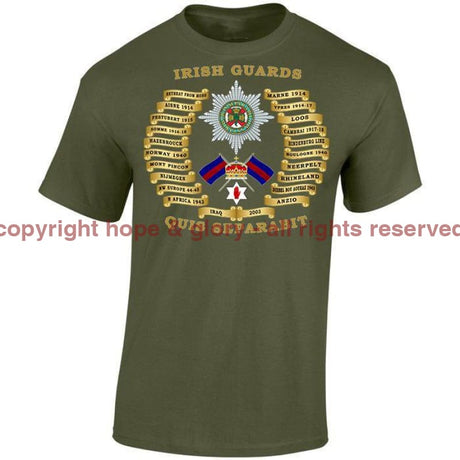 Irish Guards Battle Honours Printed T-Shirt