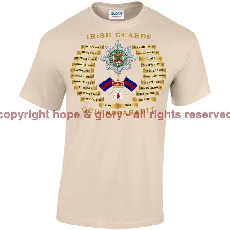 Irish Guards Battle Honours Printed T-Shirt