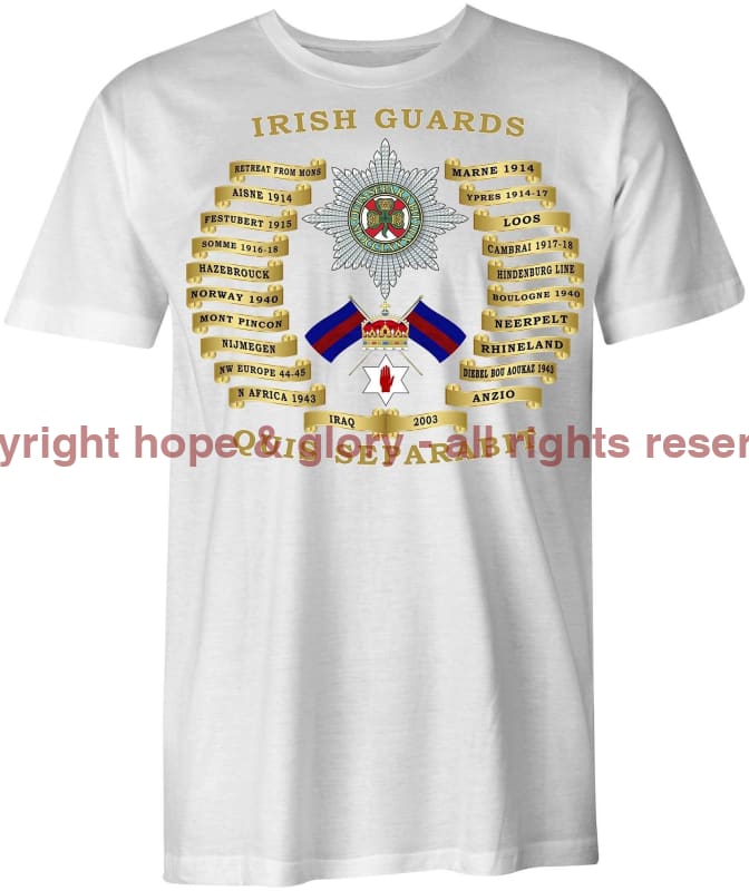 Irish Guards Battle Honours Printed T-Shirt