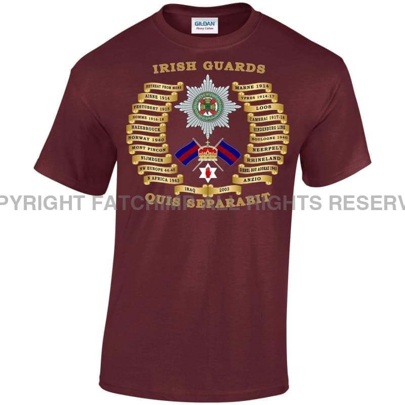Irish Guards Battle Honours Printed T-Shirt