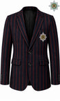 Irish Guards Regimental Blazer with Embroidered Badge – Navy with Burgundy Stripe