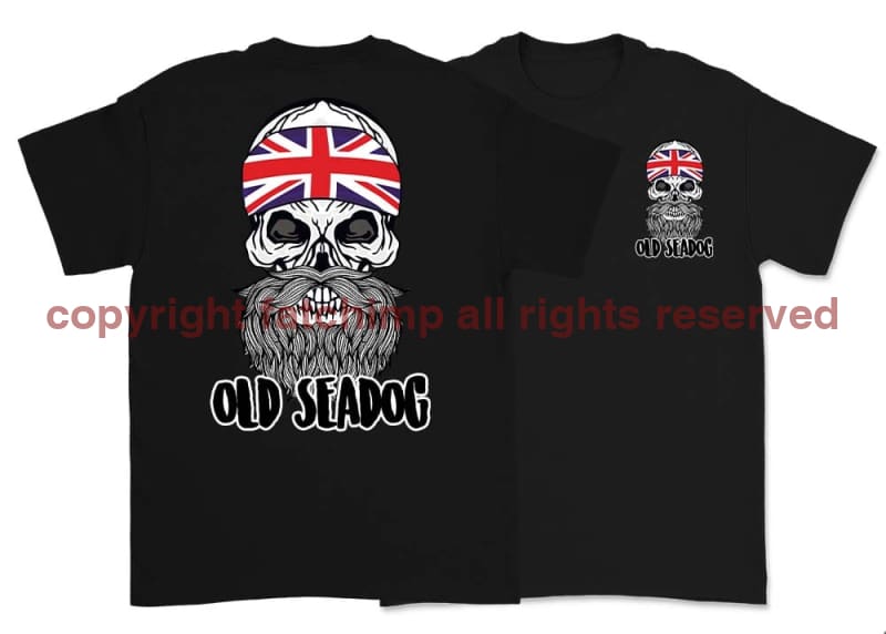 Jack Skull Old Sea Dog Double Side Printed T-Shirt