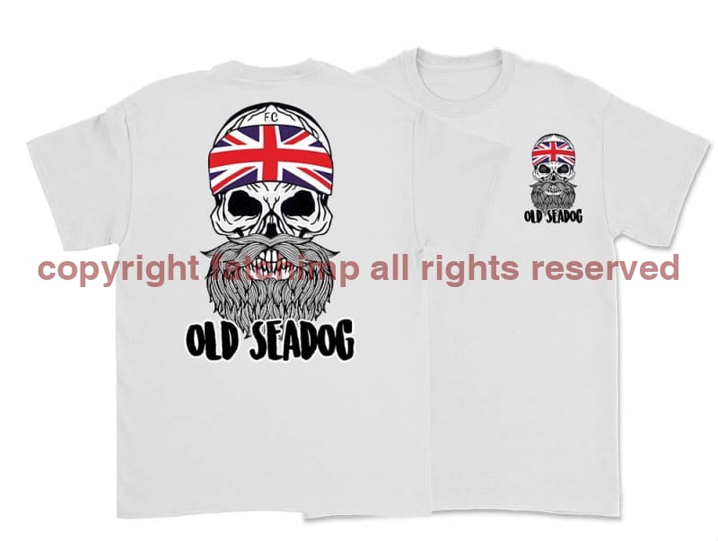 Jack Skull Old Sea Dog Double Side Printed T-Shirt