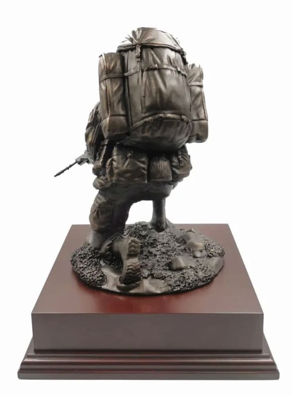 Kneeling British Fusilier Soldier With SA80 Cold Cast Bronze Statue