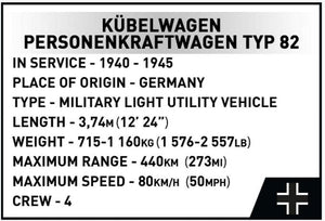 Kubelwagen - Typ 82 brick model - COBI 2803 - 1326 bricks