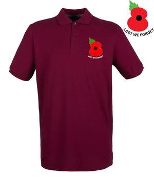 Lest We Forget Poppy Embroidered Pique Polo Shirt