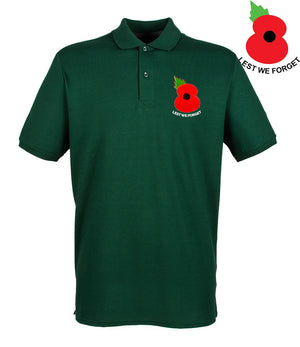 Lest We Forget Poppy Embroidered Pique Polo Shirt