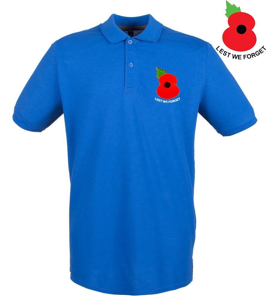 Lest We Forget Poppy Embroidered Pique Polo Shirt