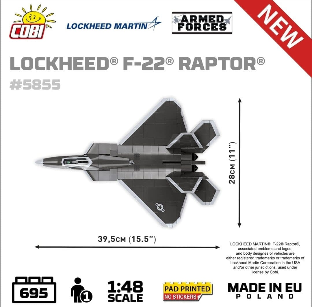 Lockheed F-22 Raptor brick plane model 