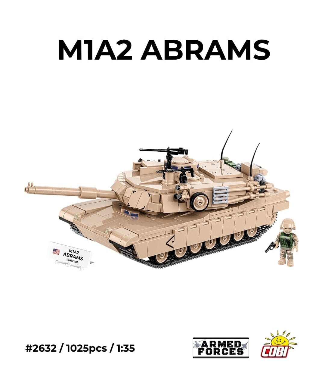 M1A2 Abrams brick tank model - COBI 2632 - 1013 bricks