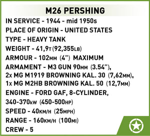 M26 Pershing (T26E3) brick tank model - COBI 2564 - 904 bricks
