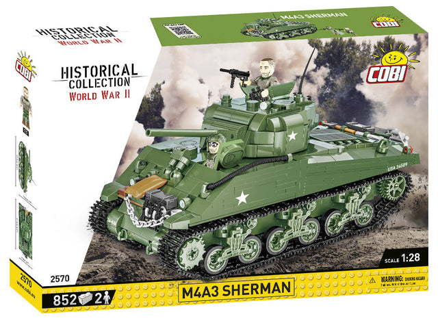 M4A3 Sherman tank brick model - COBI 2570 - 852 bricks