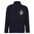 Navy soft shell jacket with embroidered Royal Armoured Corps badge on the left chest