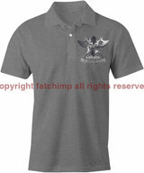 Never Surrender Embroidered Polo Shirt Xs / Heather Grey (Cotton)