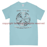 Never Surrender Viking Compass Printed T-Shirt