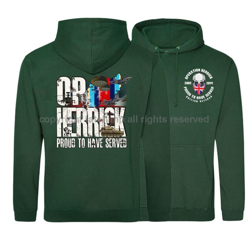 OP Herrick Afghanistan War Veteran Double Side Printed Hoodie