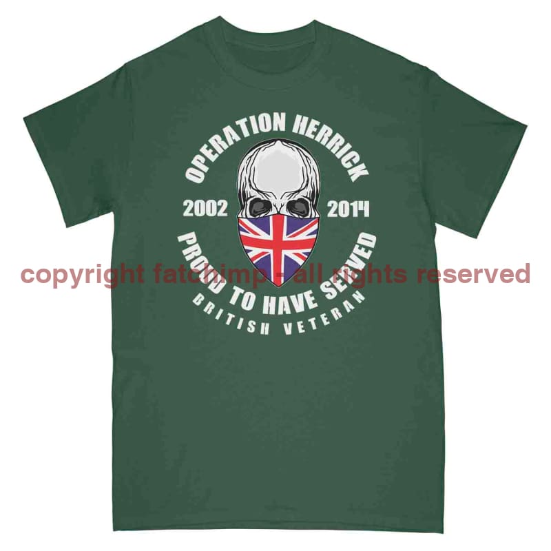 OP Herrick Afghanistan War Veteran Full Frontal Printed T-Shirt