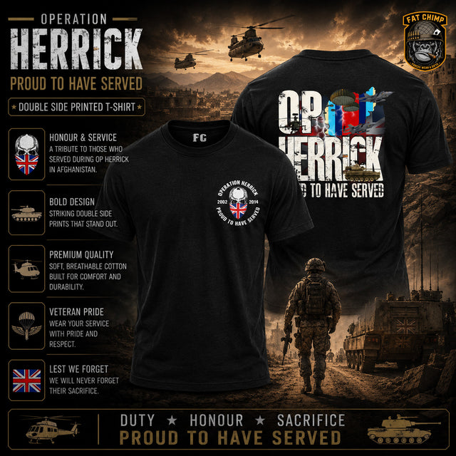 OP Herrick Veteran Double Side Printed T-Shirt