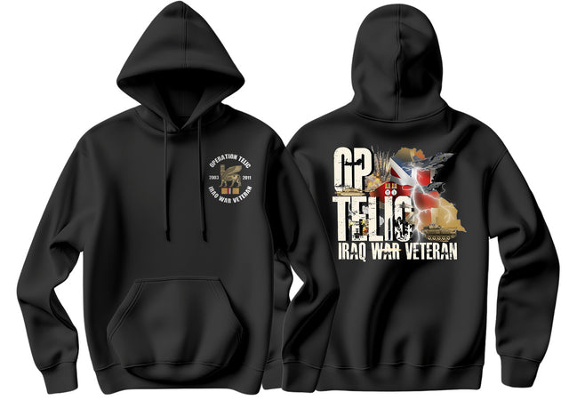 OP Telic Iraq War Zone Veteran Double Side Printed Hoodie