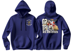 OP Telic Iraq War Zone Veteran Double Side Printed Hoodie