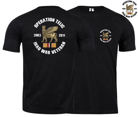 OP Telic Iraq War Veteran Double Side Printed T-Shirt
