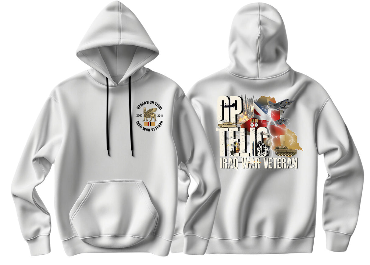 OP Telic Iraq War Zone Veteran Double Side Printed Hoodie