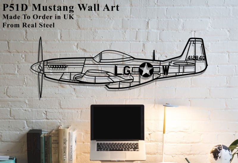 P-51D Mustang Fighter Plane Metal Wall Art