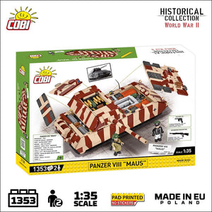 Panzer VIII Maus brick tank model - COBI 3138 - 1353 bricks