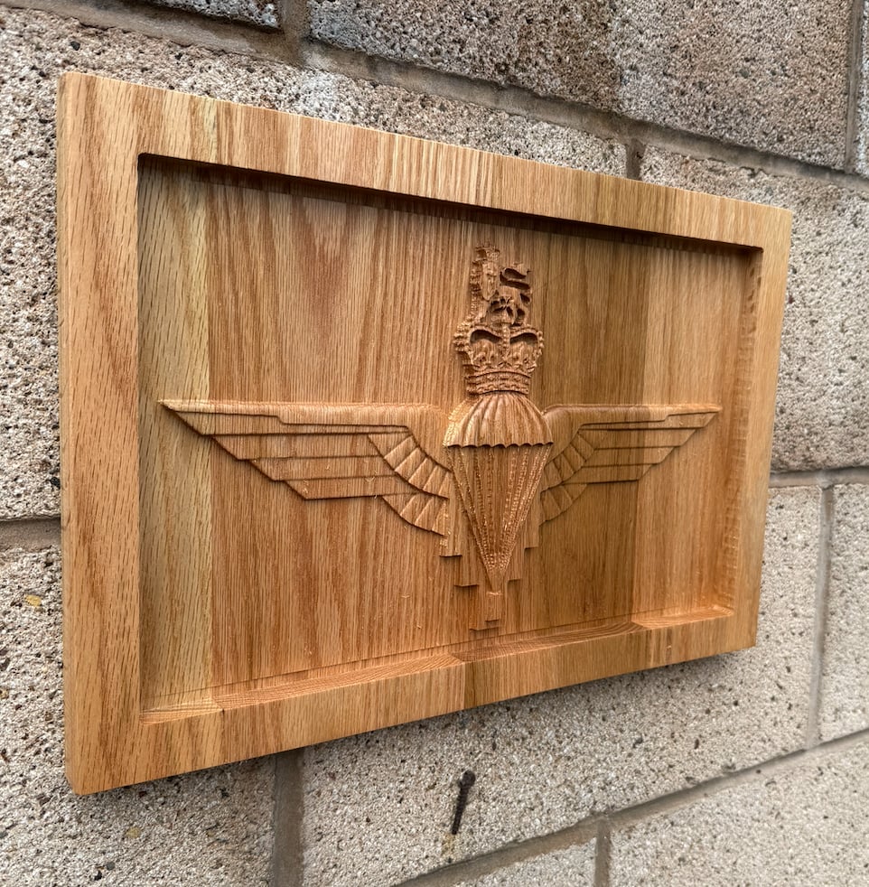 Parachute Regiment 3d Hand Carved Logo Plaque