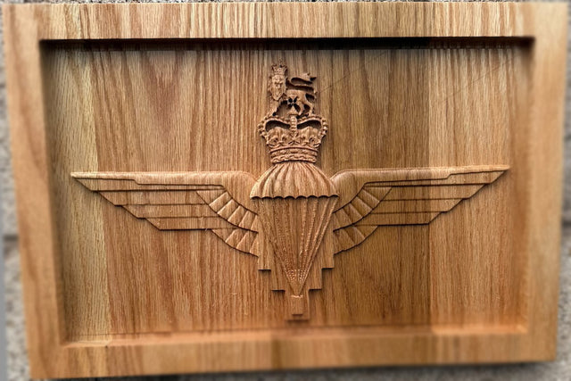 Parachute Regiment 3d Hand Carved Logo Plaque
