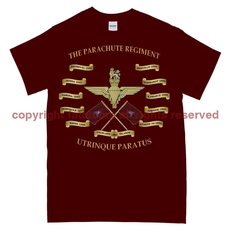Parachute Regiment Battle Honours Printed T-Shirt