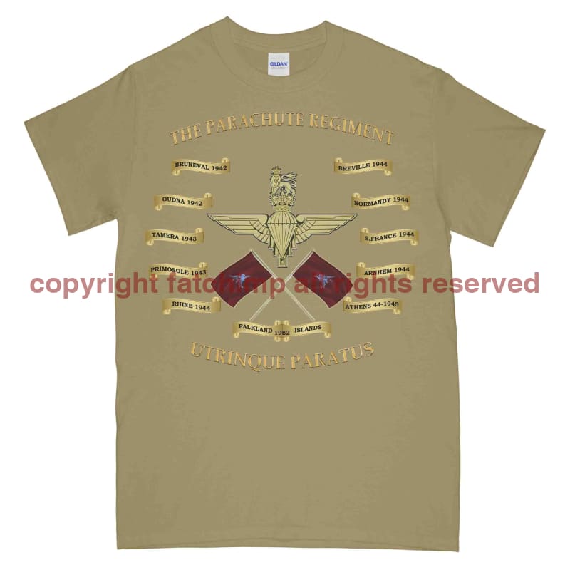 Parachute Regiment Battle Honours Printed T-Shirt