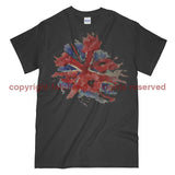 Poppies On Union Flag Watercolour Printed T-Shirt