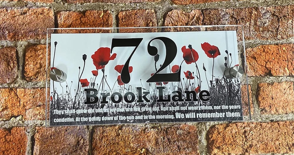 Poppy We Will Remember Them House Sign