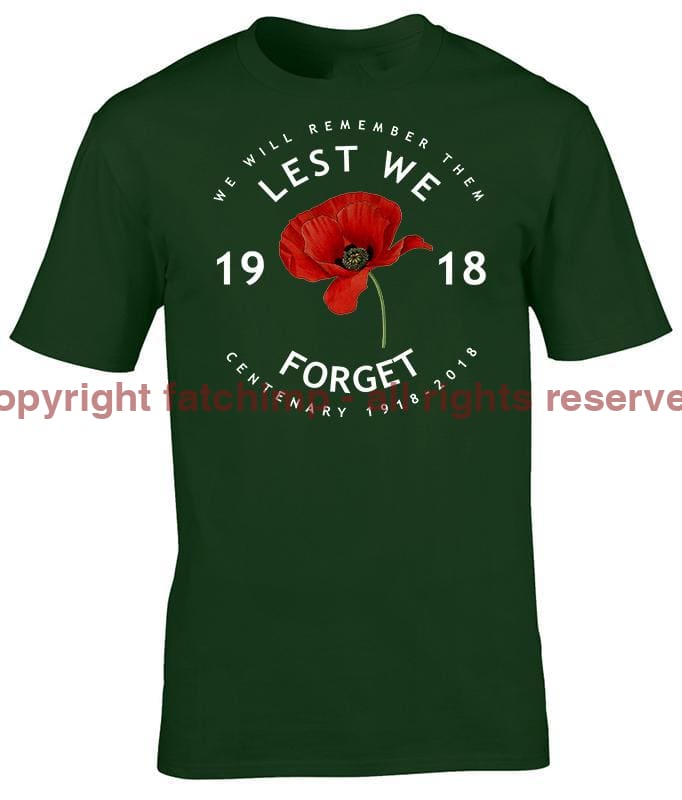 Poppy Lest We Forget Centenary Printed T-Shirt