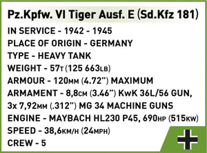 Panzer Tiger VI Ausf. E brick tank model - COBI 3124 - 862 bricks