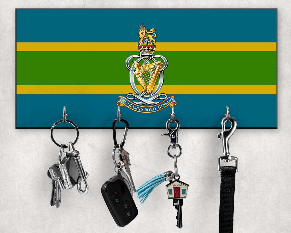 Queen's Royal Hussars - Wooden Key/Beret Hook (New King's Crown)