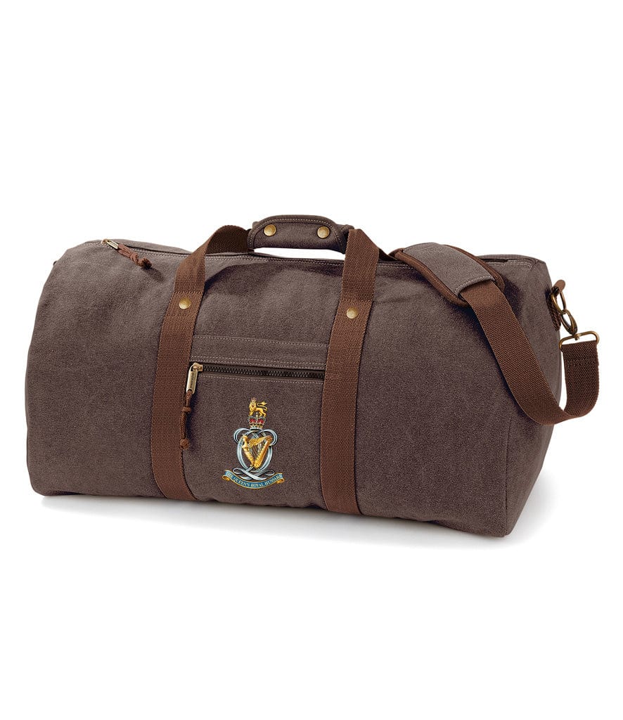 Queen's Royal Hussars Vintage Canvas Holdall