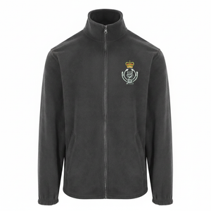 RAC badge on charcoal fleece