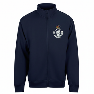 RAC badge on navy zipped jacket