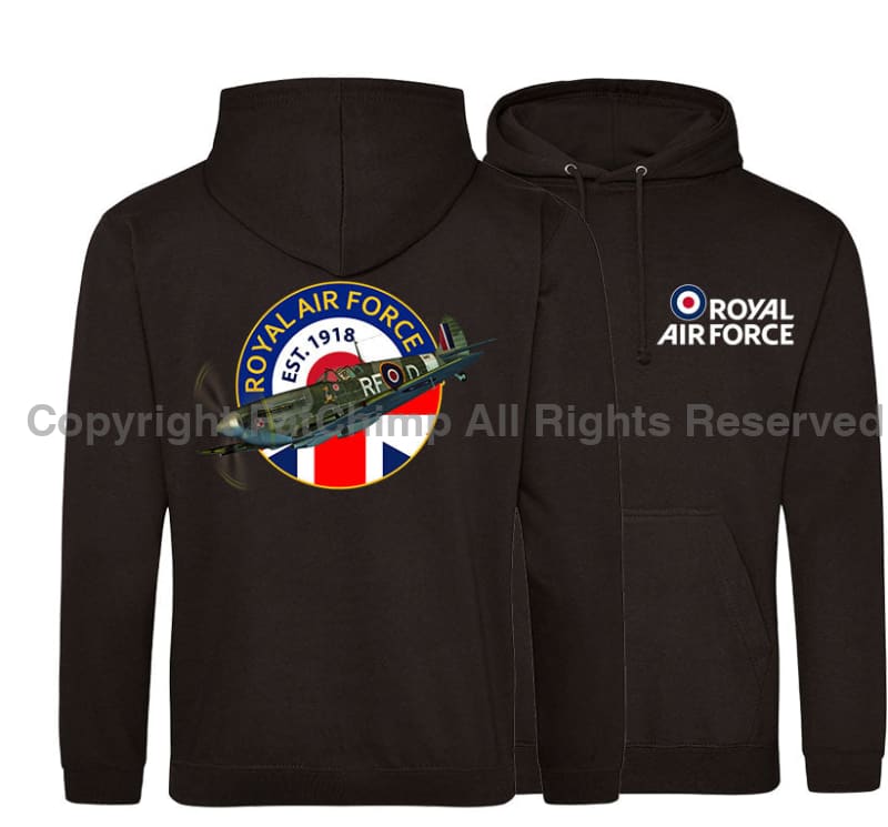 RAF Since 1918 Spitfire Double Side Printed Hoodie