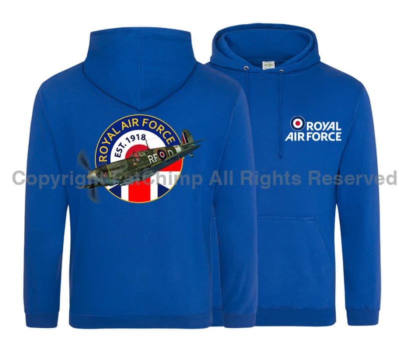 RAF Since 1918 Spitfire Double Side Printed Hoodie