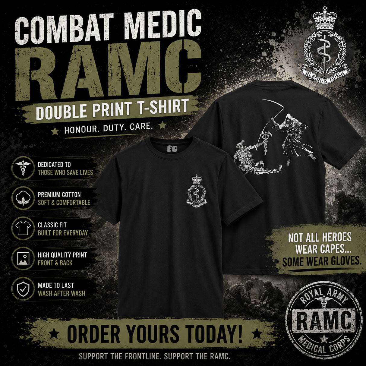 Combat Medic RAMC Double Print T-Shirt