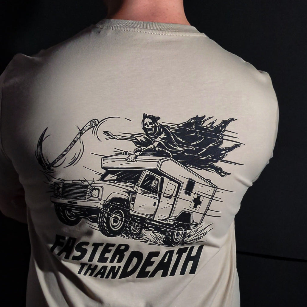 Faster Than Death Printed T-Shirt
