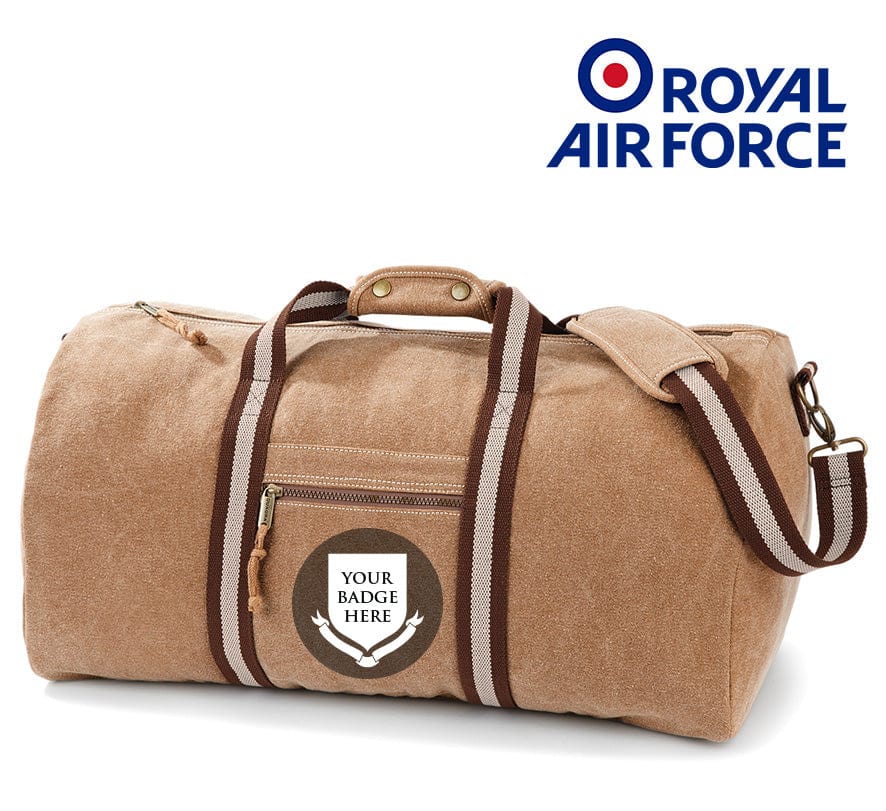 Royal Air Force Units Vintage Canvas Holdall